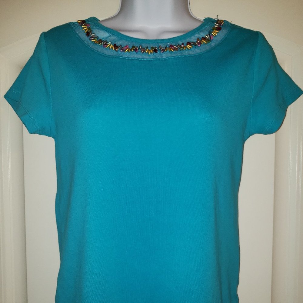 💋Beaded Teal Top**2 for $15 BUNDLE **